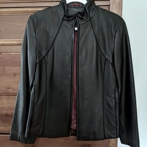 Leather Jacket M Like New Kenneth Cole Black